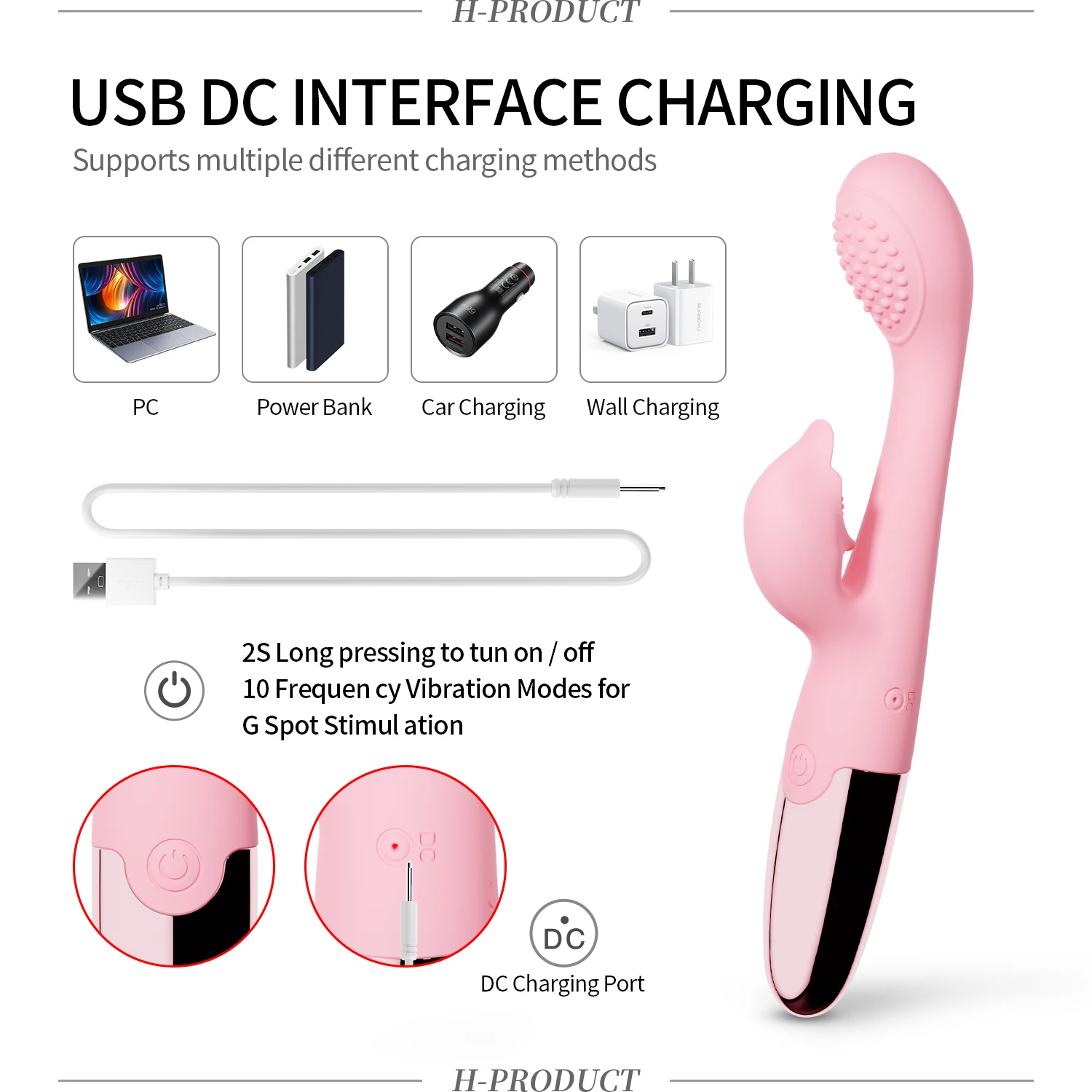 G-punkts dildo vibrator til kvinder kaninvibration silikone vandtæt kvindelig stimulering klitoris anal massager_voghion.com