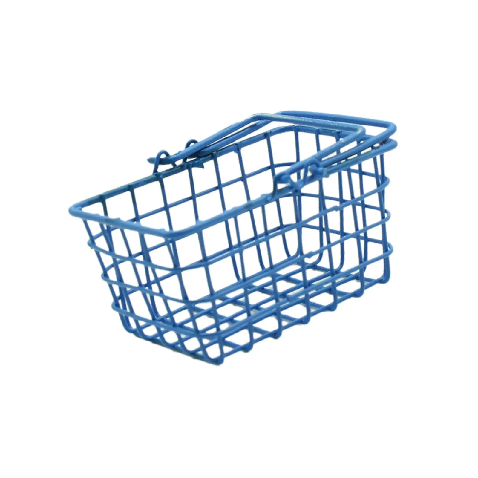 1:12 Scale Simulated Clay Basket Pretend Playing Toy Simulation Miniature Shopping Basket for DIY Model Doll House Accessories