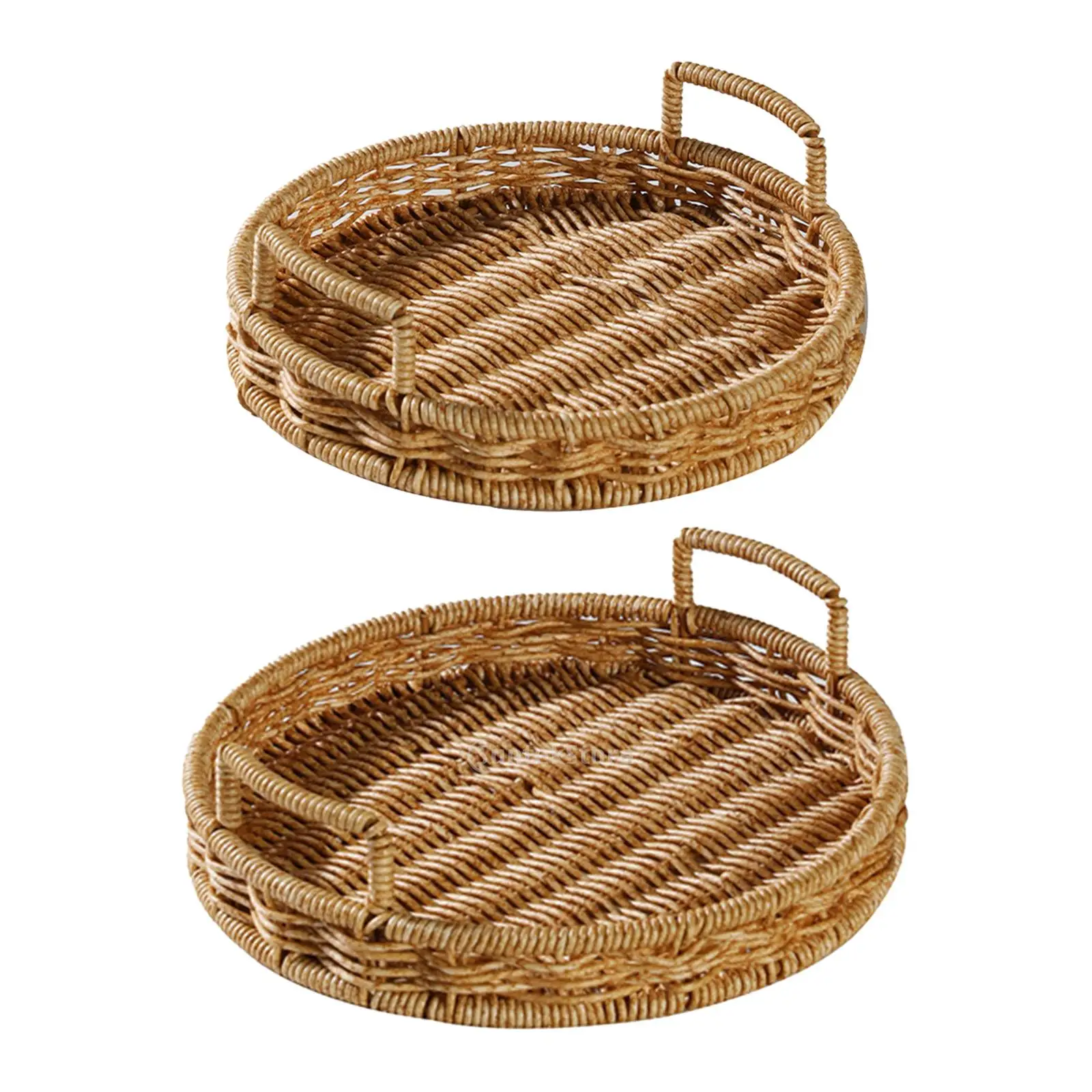 Wicker Bread Tray Wicker Basket Bread Fruit Breakfast Display Rattan Storage Tray for Tea Parties Snack Food Bread