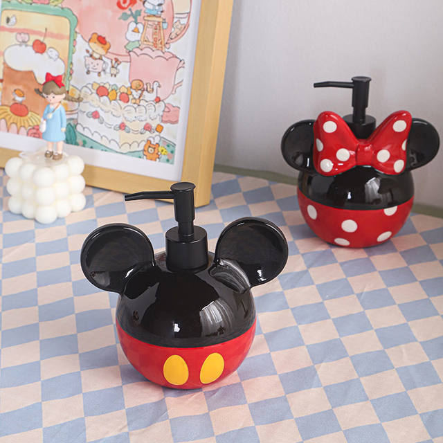 ディズニー-ミッキーとミニーのソープボトル,シャンプー用エア