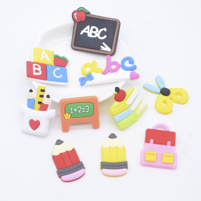 10 Stücke NEUE Student Simulation Schreibwaren Weiche Gummi Flatback Cabochon Sammelalbum Kawaii DIY Kopfbedeckungen Verzierungen Zubehör – Detail 1
