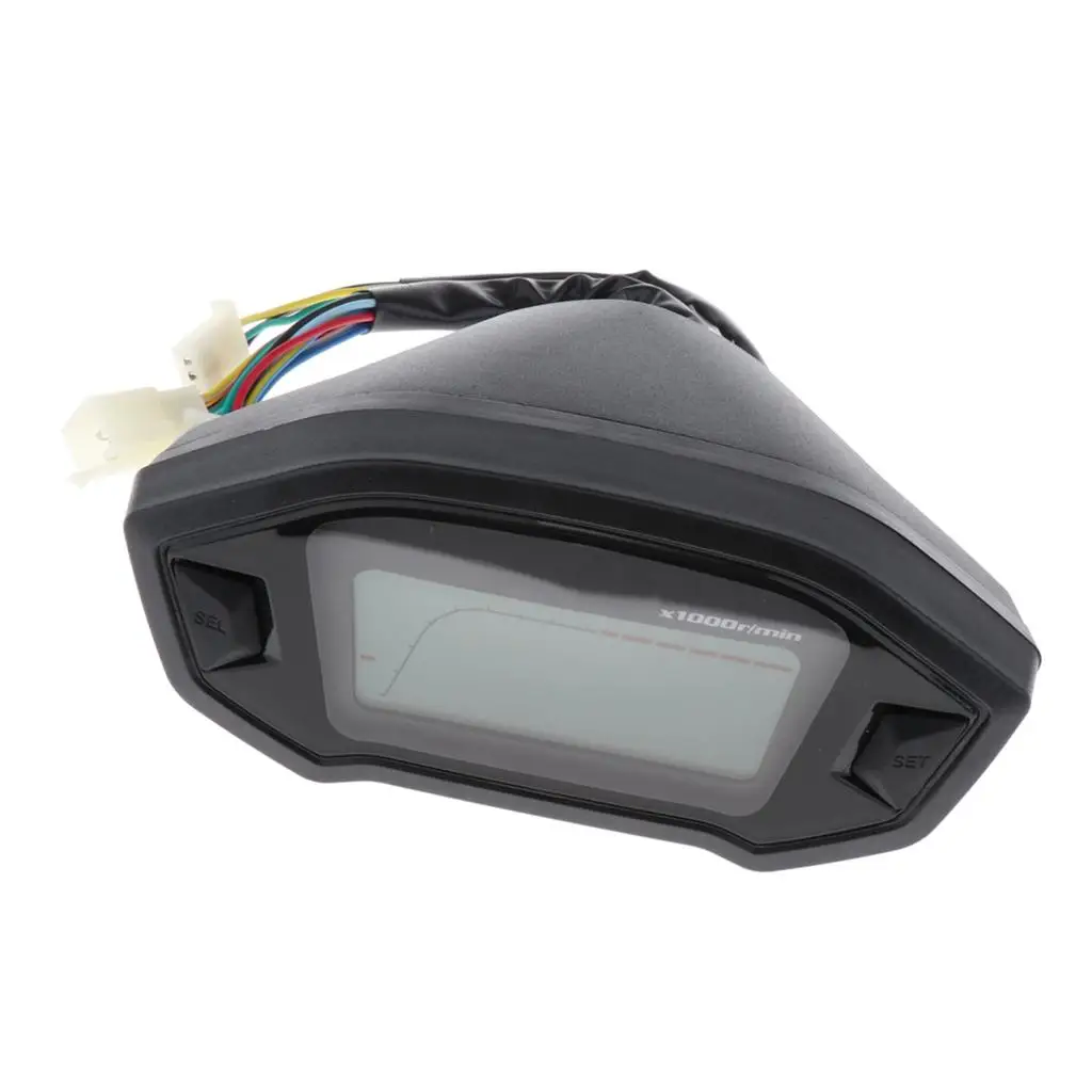 Motorcycle LCD Backlight Speedometer km/h, mph - Digital Odometer 