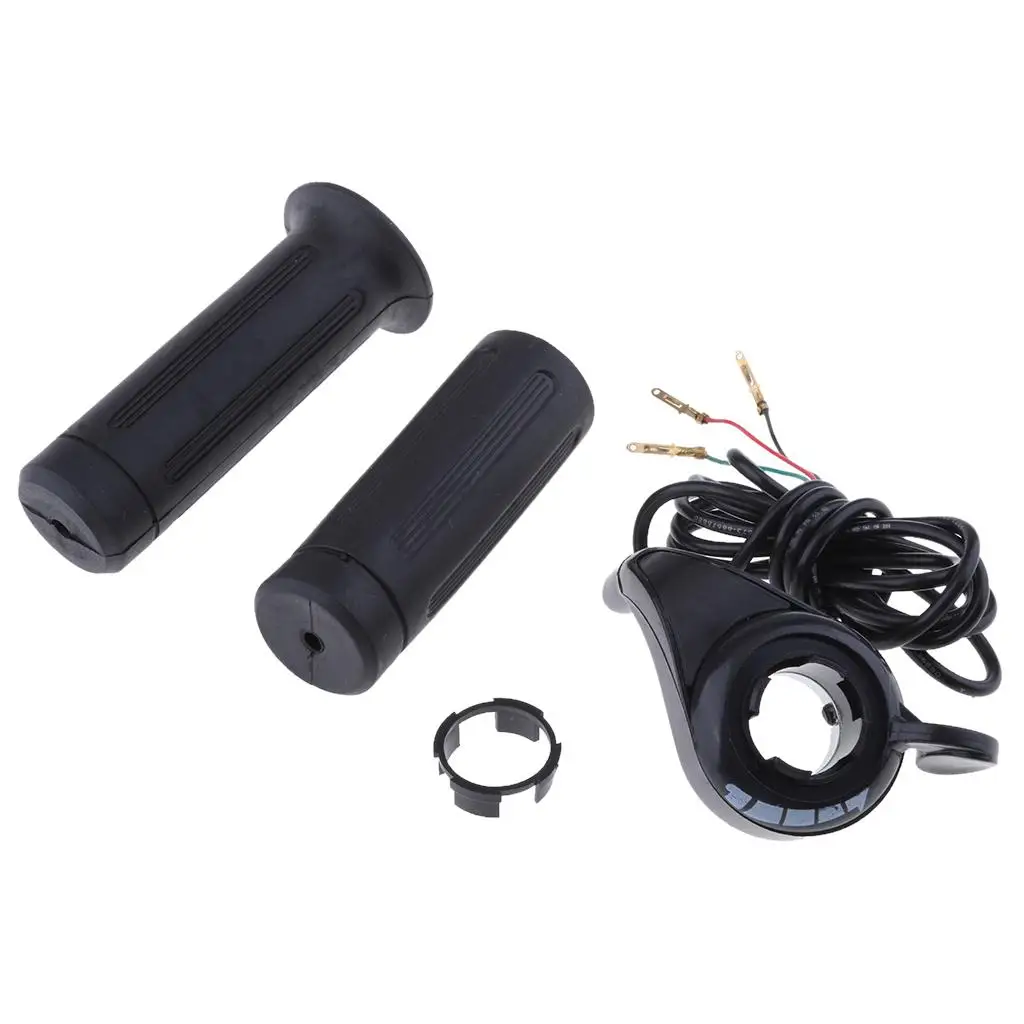 24V Electric Bike Twist Throttle Hand Grips Cable Set & LED Battery Display