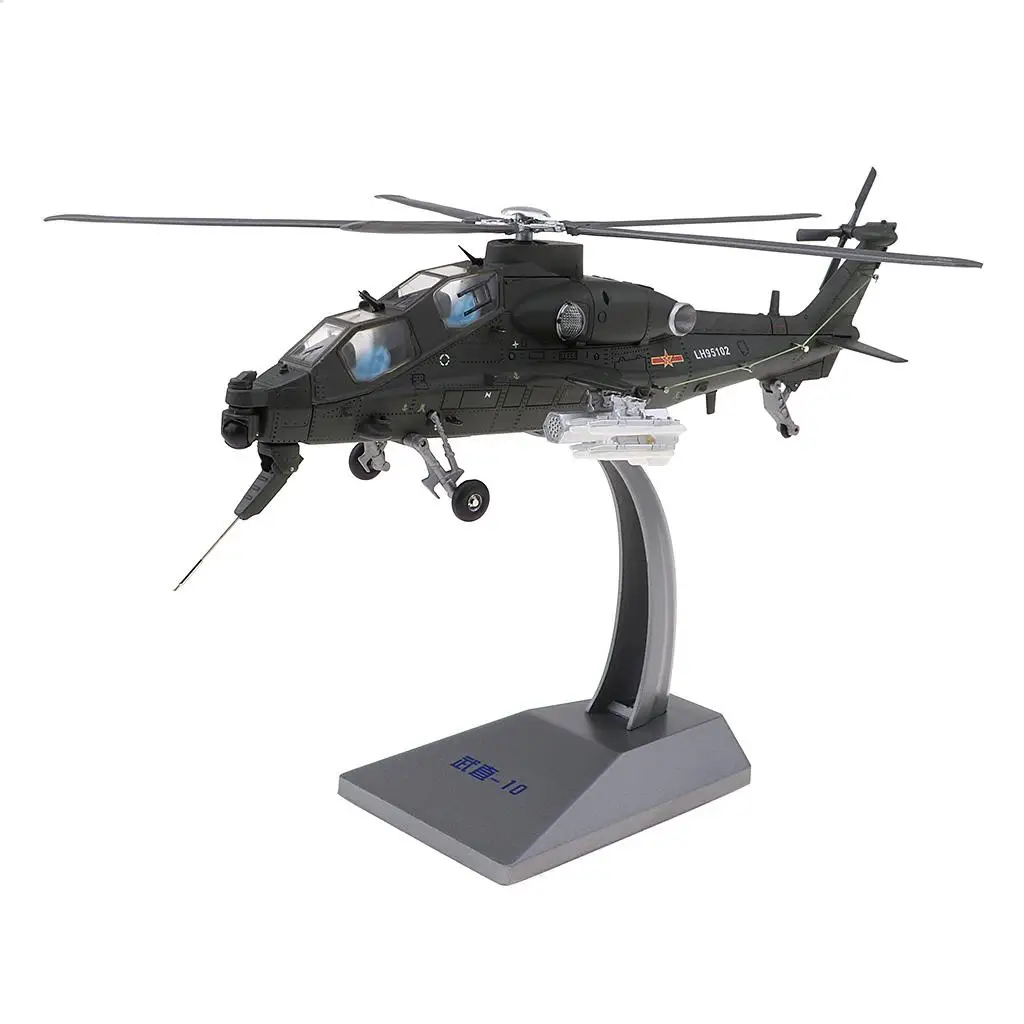  Alloy Straight 10 Armed Helicopter Model   Diecast Plane W/Stand