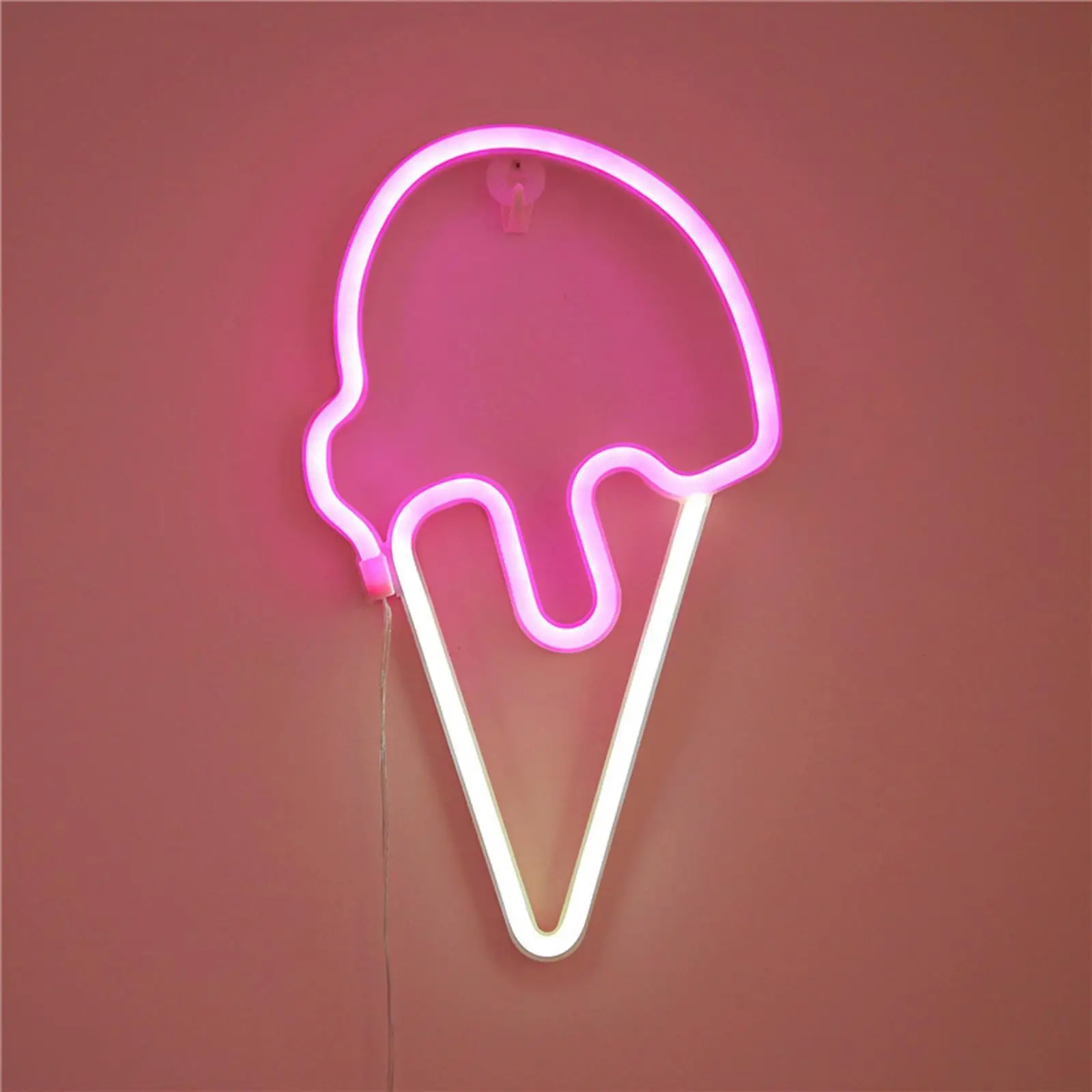 Ice Cream Neon Lightweight Birthday Gift Light up Signs Neon Sign LED Light for Bedside Living Room Party Festival