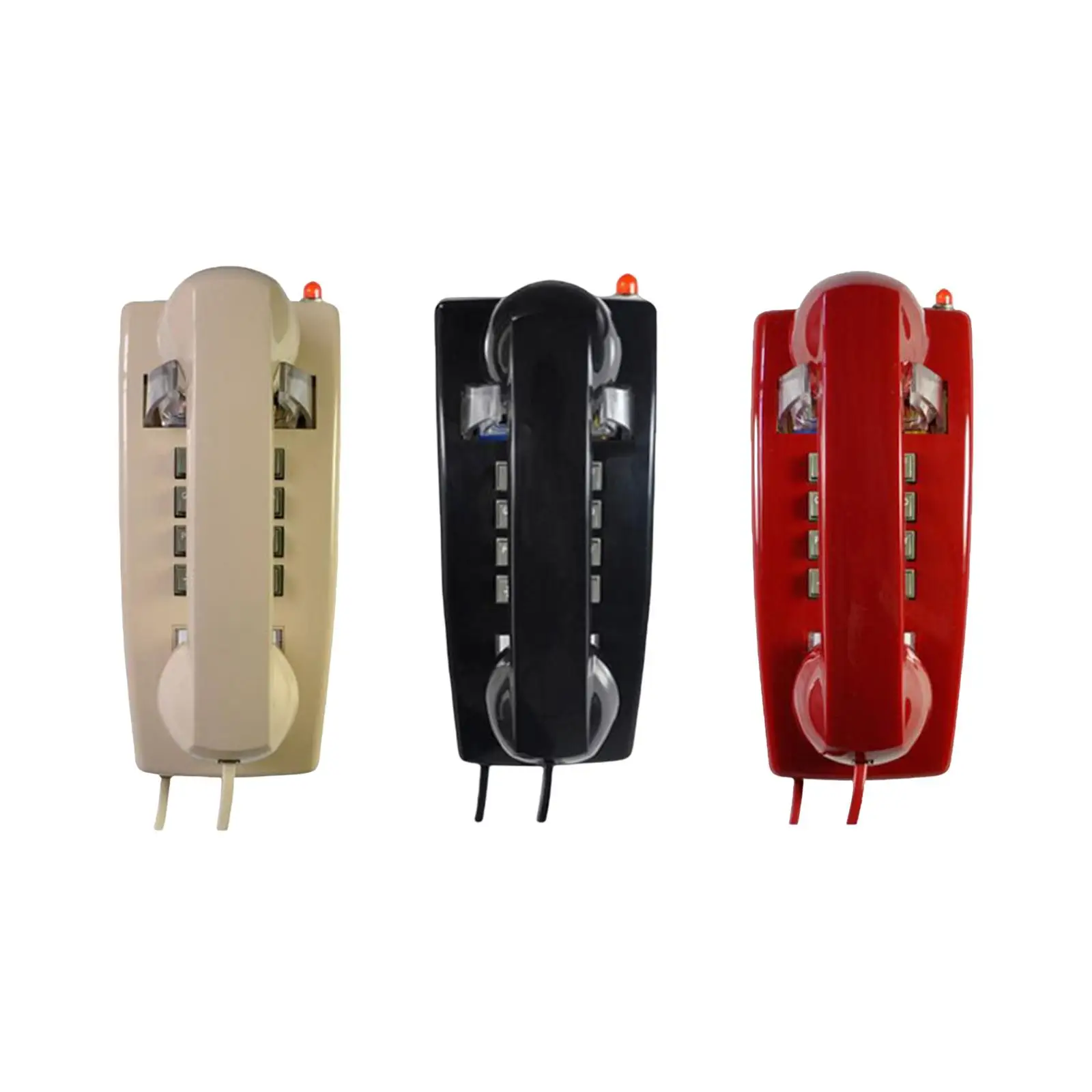 Retro Wall Telephone Wall Mount Phone with Cord with Indicator with Mechanical Ringing Wall Phone Landline for Garage Hotel Home