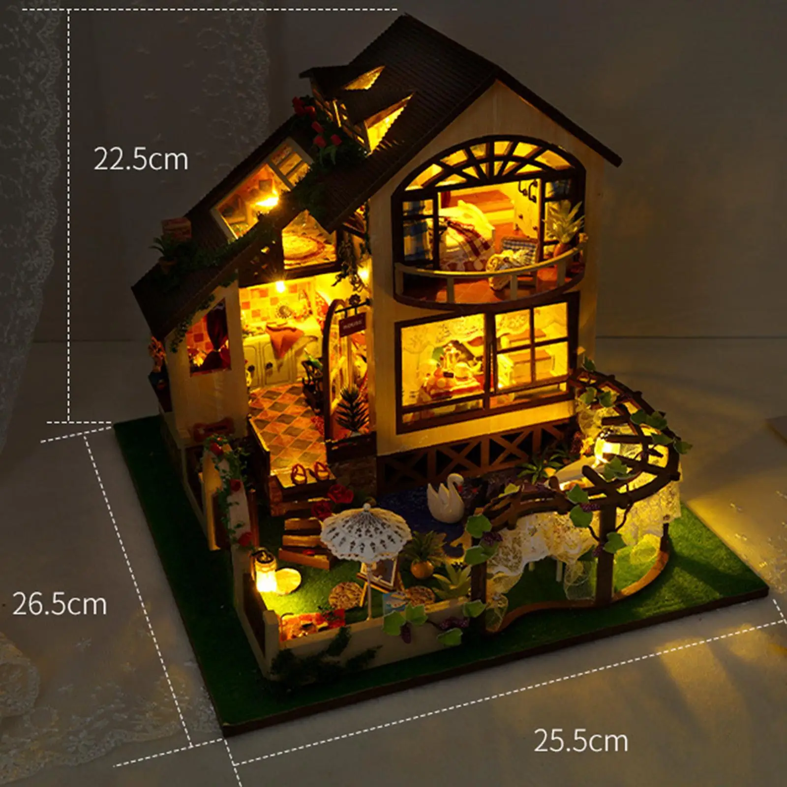 Miniature Dolls House Kits DIY Crafts Tiny Building Kits Handmade Doll House with Accessories for Adults Kids Birthday Gift