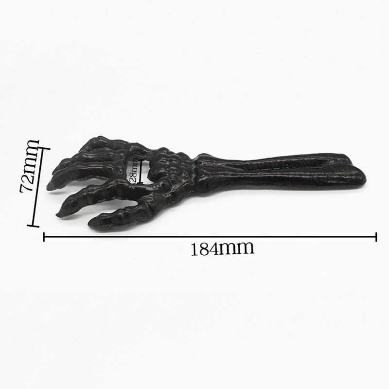 Description Picture 3 of itemDobeli 7.2'' Cast Iron Skeleton Hand Bottle Opener Ghost Festival Metal Metacarpal Bone Finger Beverage Beer Cover Opening Tool