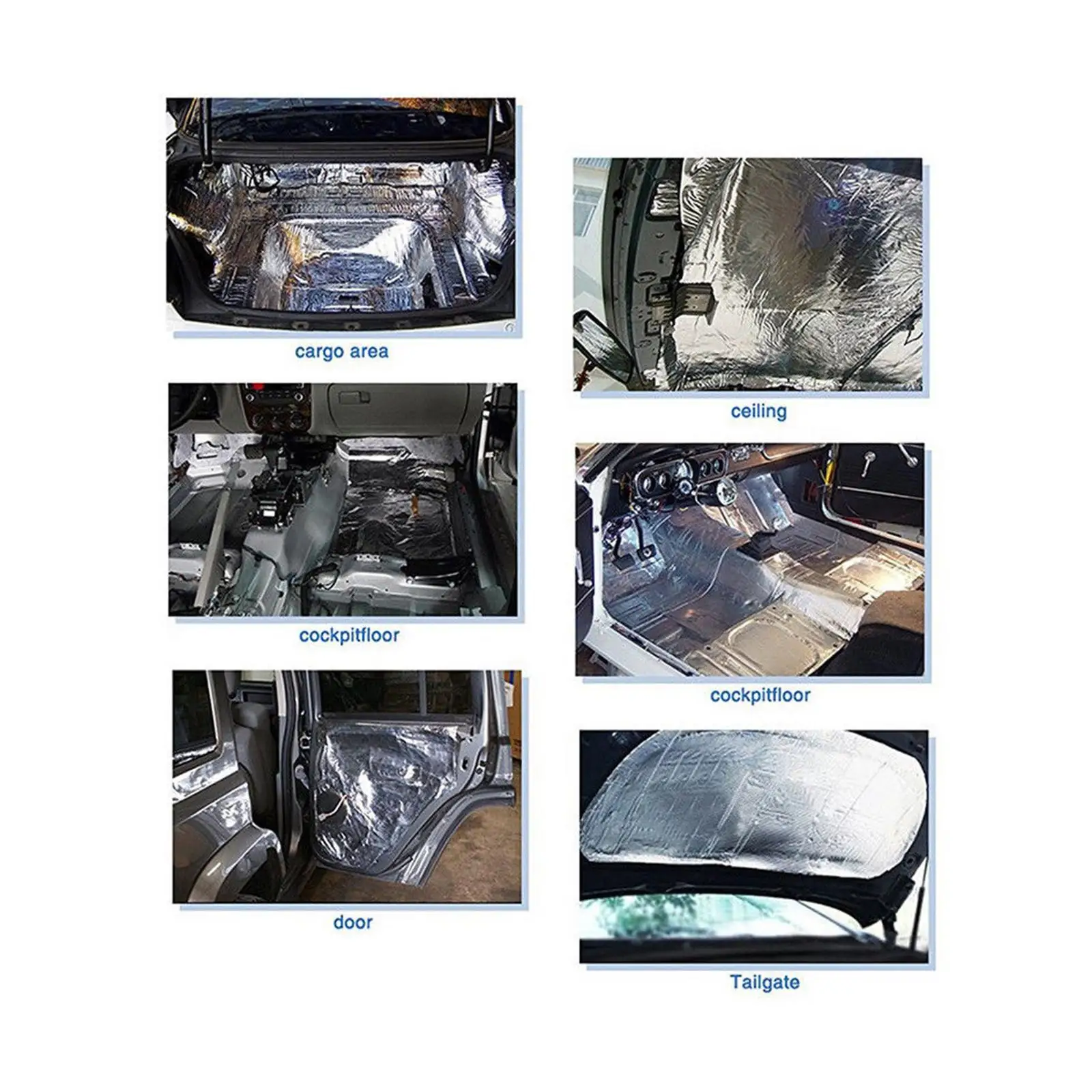 12Pcs 50x30cm Car Heat Sound Insulation Mat Spare Parts Convenient Installation Automobile Repairing Accessory Professional