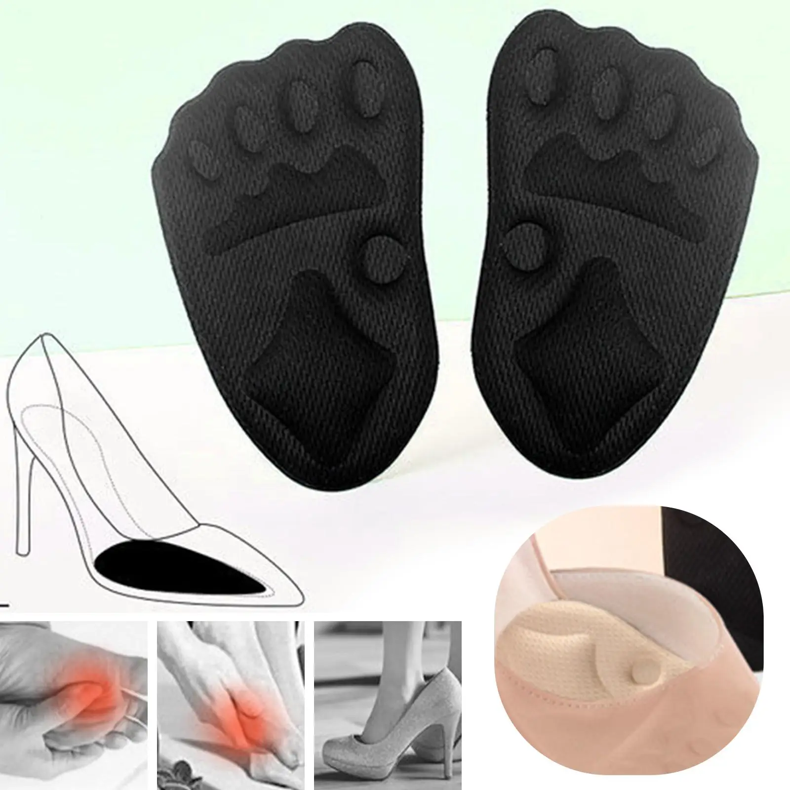 5Pair High Heel Cushion Inserts Metatarsal Pads Foot Protector for Women