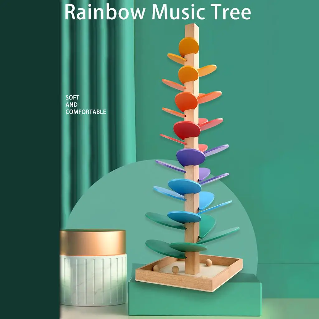 Wooden Colorful Building Blocks Tree Petal Tree Toy Learning Educational Toys  Early Education Color Cognition