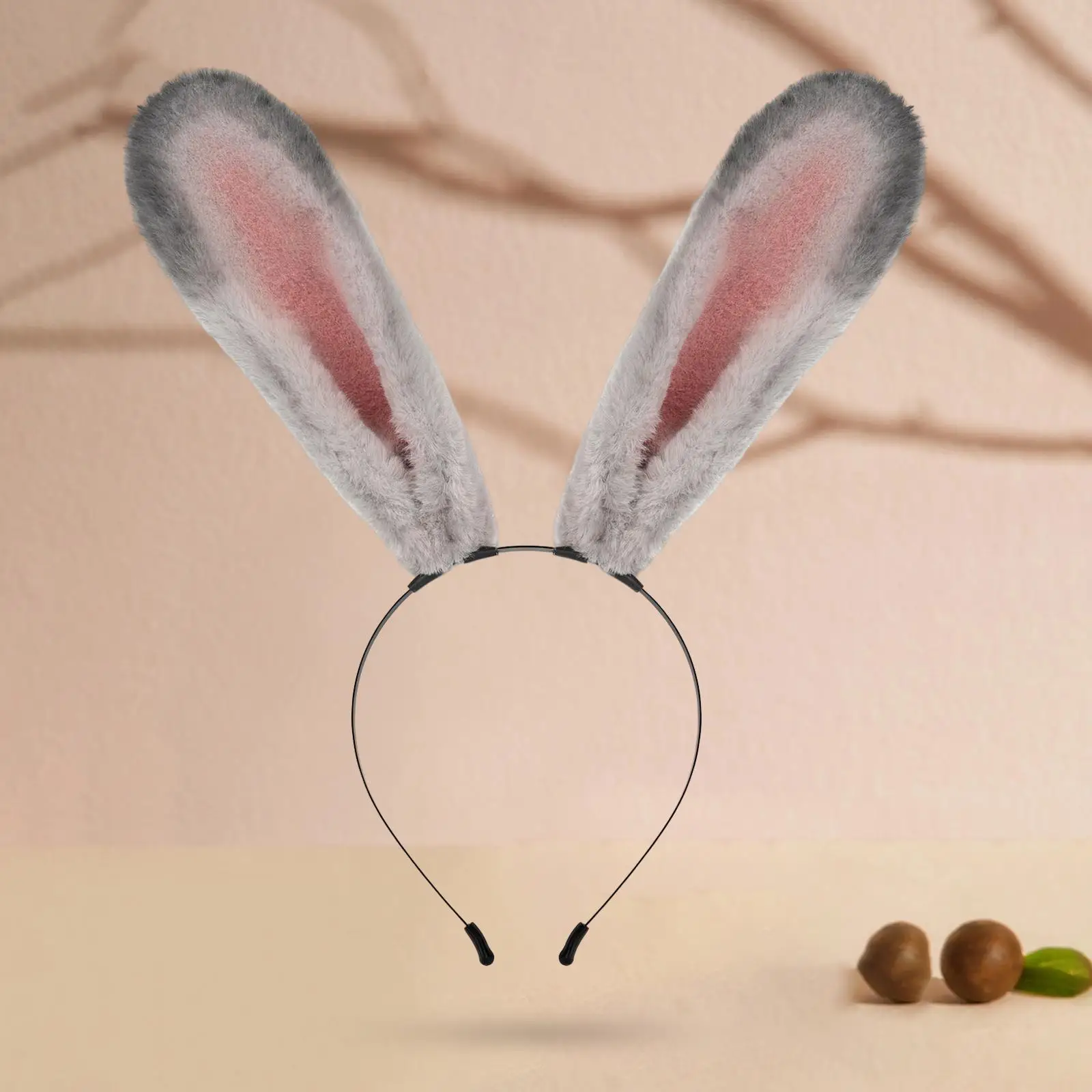 Plush Long Bunny Ears Headband Hair Hoop for Easter Cosplay Halloween Photo Props