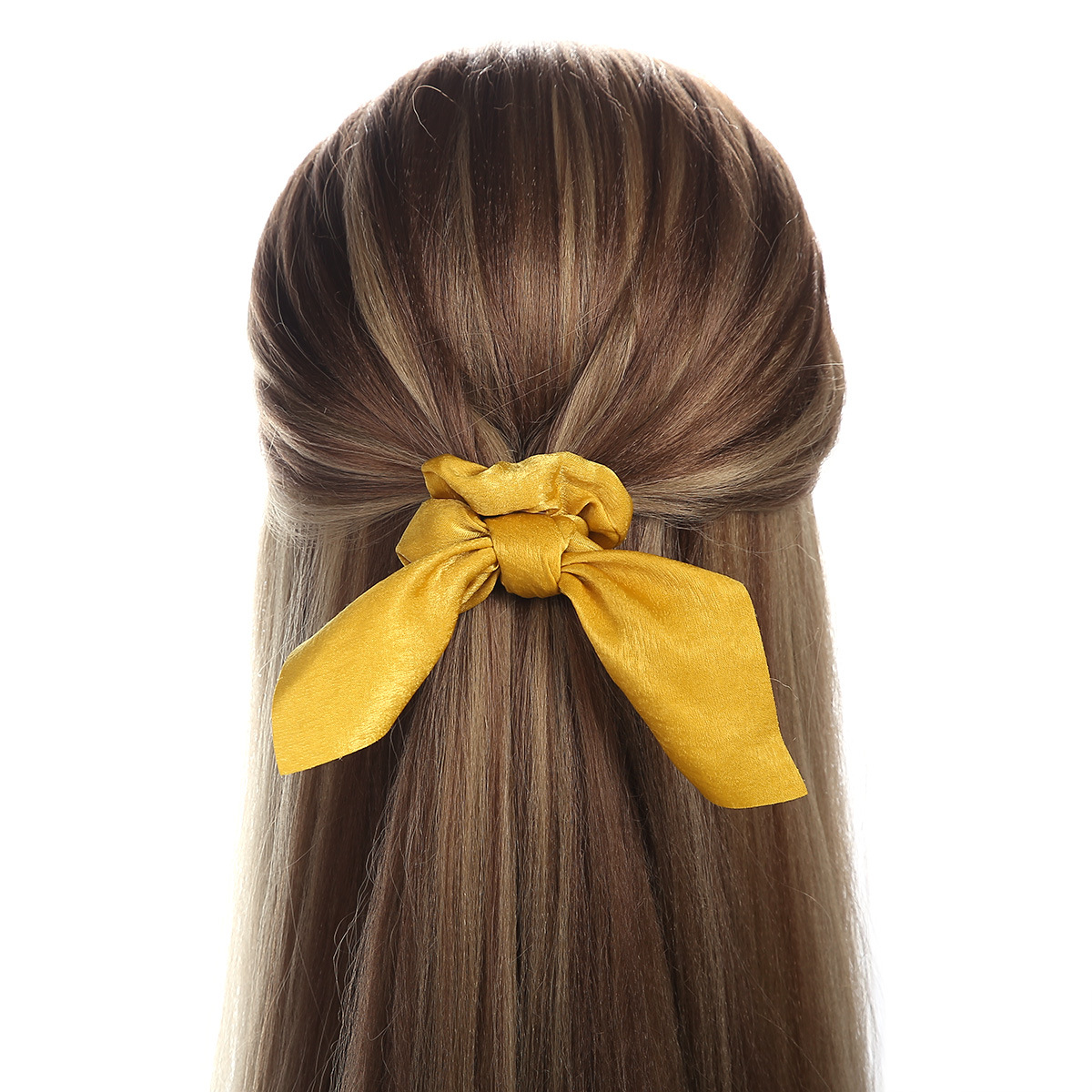 Frauen Seide Scrunchies Elastische Haargummis Kaninchen Ohren Floral Leopardenmuster Haarband Pferdeschwanz Haar Seile Mädchen Zubehör – Detail 7