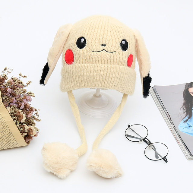 Pokemon Pikachu Anime cappello caldo orecchie da coniglio divertente  simpatico cappello da cartone animato orecchie lampeggianti bambola mobile  figura giocattoli regalo di compleanno per bambini - AliExpress