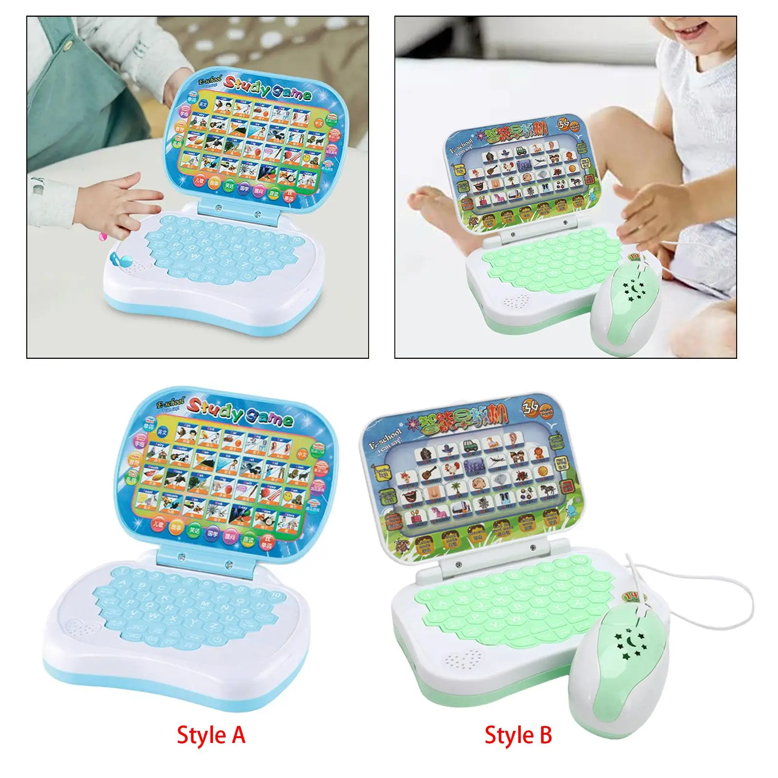 Handheld Language Learning Machine Activities Computer Early Education Kids Laptop Toy for Girls Boys Children Kids