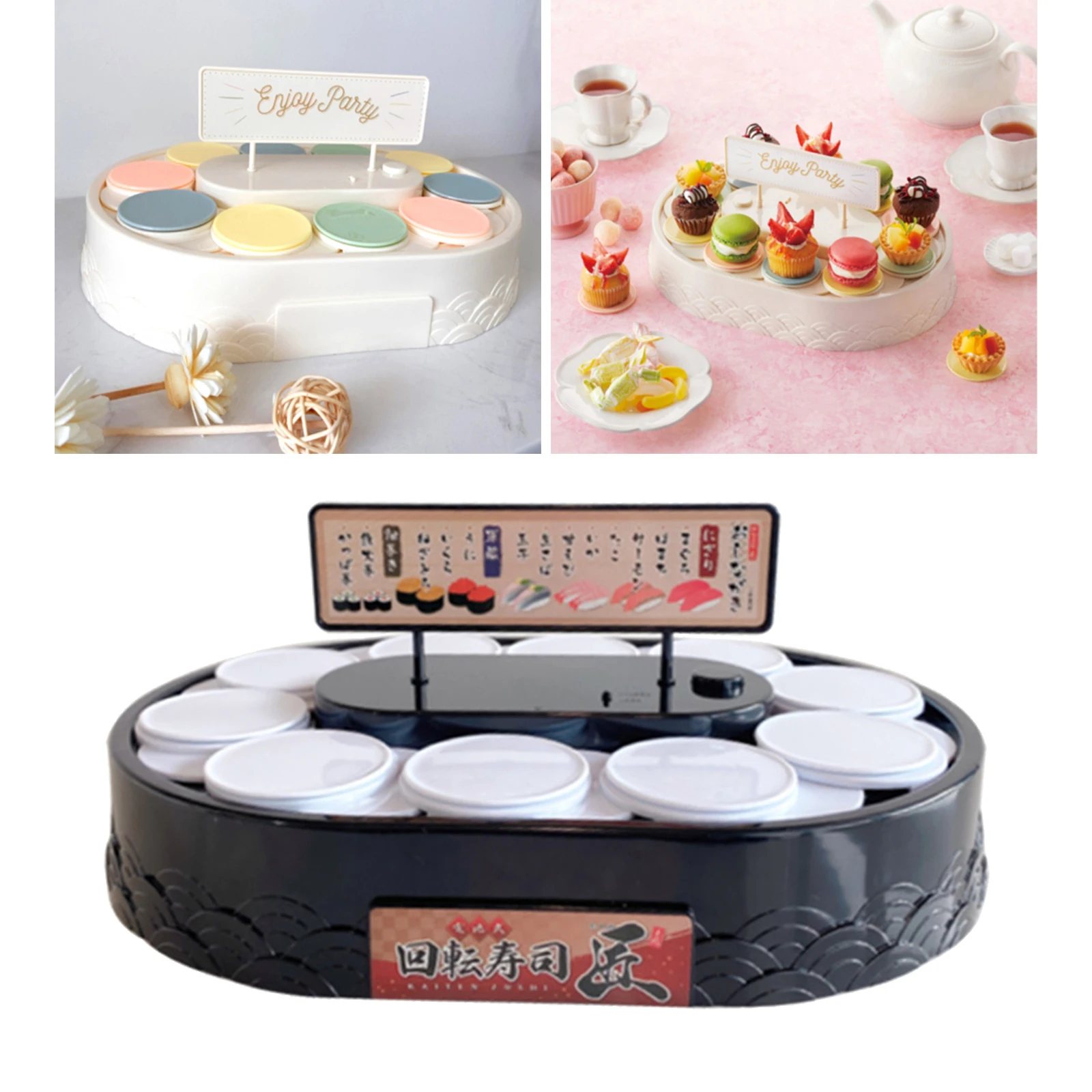 Rotating Macaron Stand Dessert  Display Holder Sushi Tray