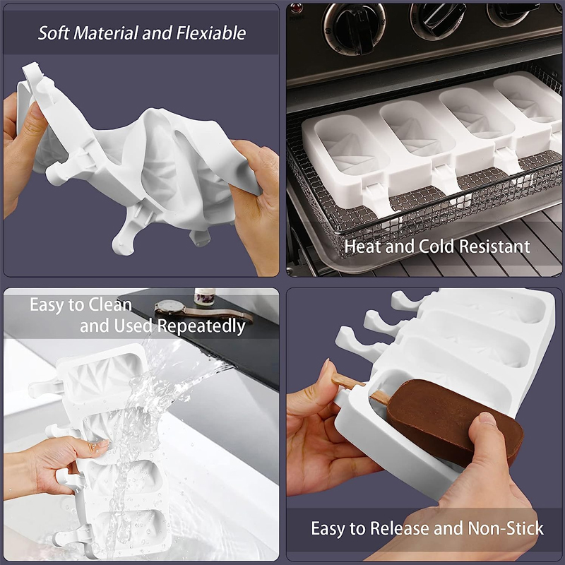 Description Picture 3 of itemFood Grade Silicone Ice Cream Molds 8 Size Ice Lolly Moulds Freezer Ice Cream Bar Molds DIY with Popsicle Sticks Eco-Friendly