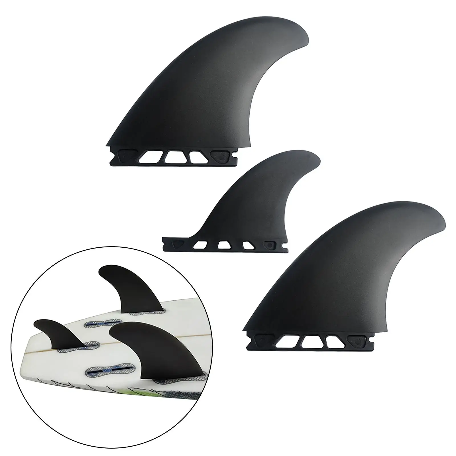 3x Surfing Fin Detachable Quick Release Surfboard Fins Accessory