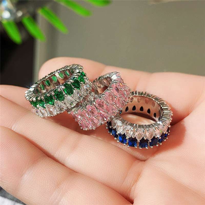 Anillos De Boda De Cristal Para Mujer Joyería De Lujo Regalo De