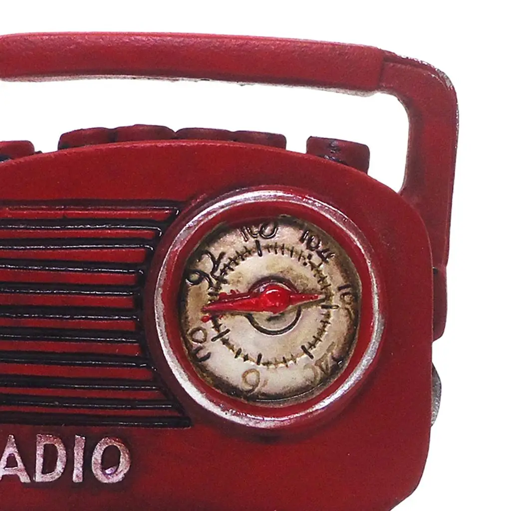 1/12 Miniature Red Color  Vintage Radio Player Dollhouse Decoration