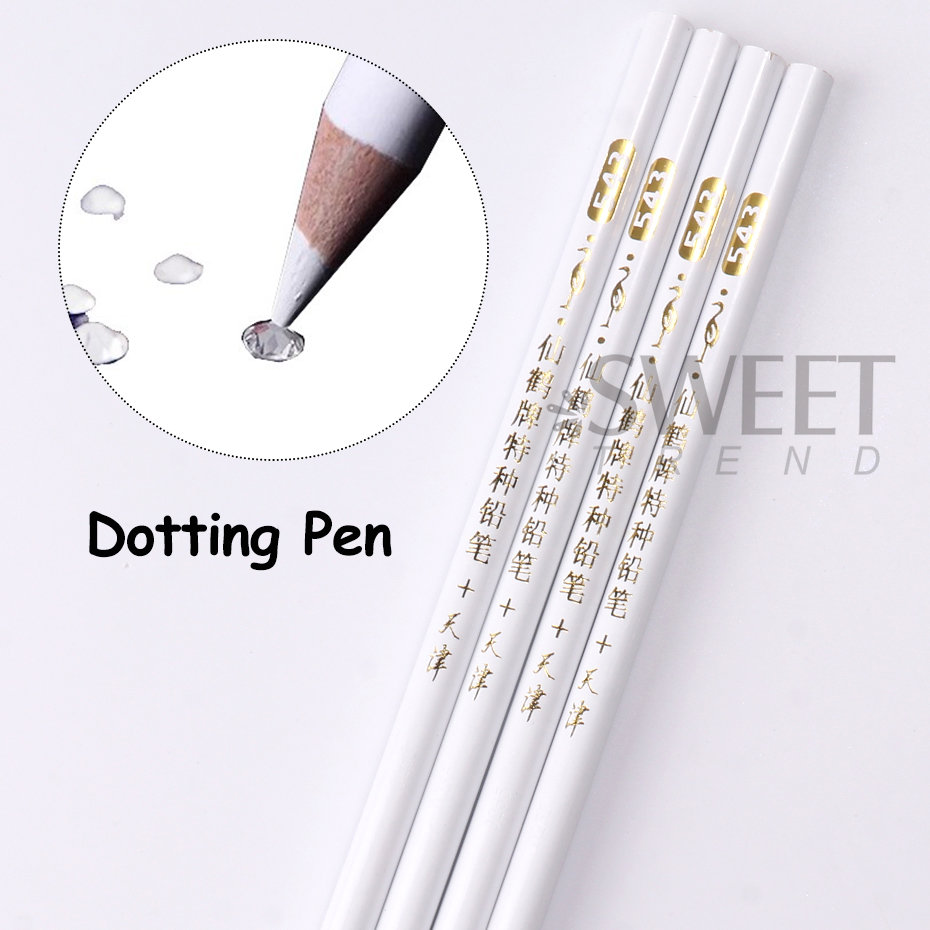Description Picture 6 of item1/4/10pcs Nail Art Tools Rhinestones Gems Picking Crystal Wax Pencil Pen Picker Nail Art Decoration Dotting Tool Make Up KES190