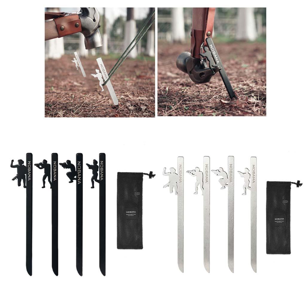 4x High Strength Tent Nails Stakes Sand Peg Canopy Rope Snow Awning for Camping Trip Tent Accessaries Outdoor Gardening