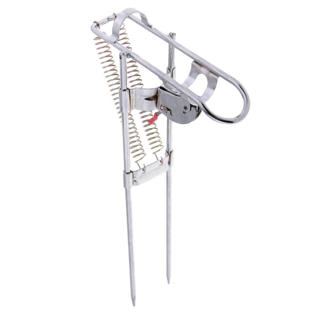 Stainless Steel Fishing Rod Holder With Automatic -up Hook, Double Spring,