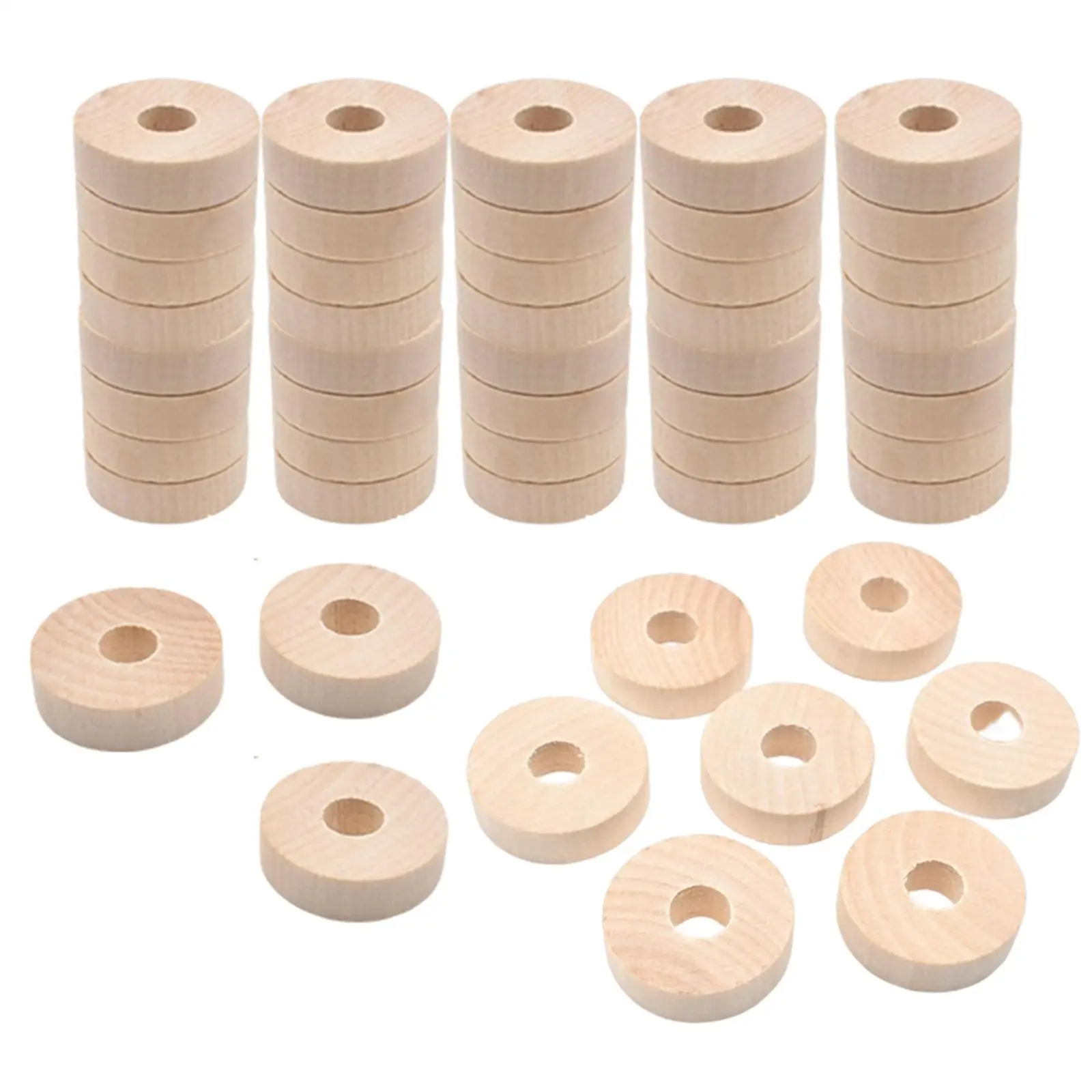 50x Wooden Wheels for Toy Cars Project Home Decor Painting Writing Kids Gift