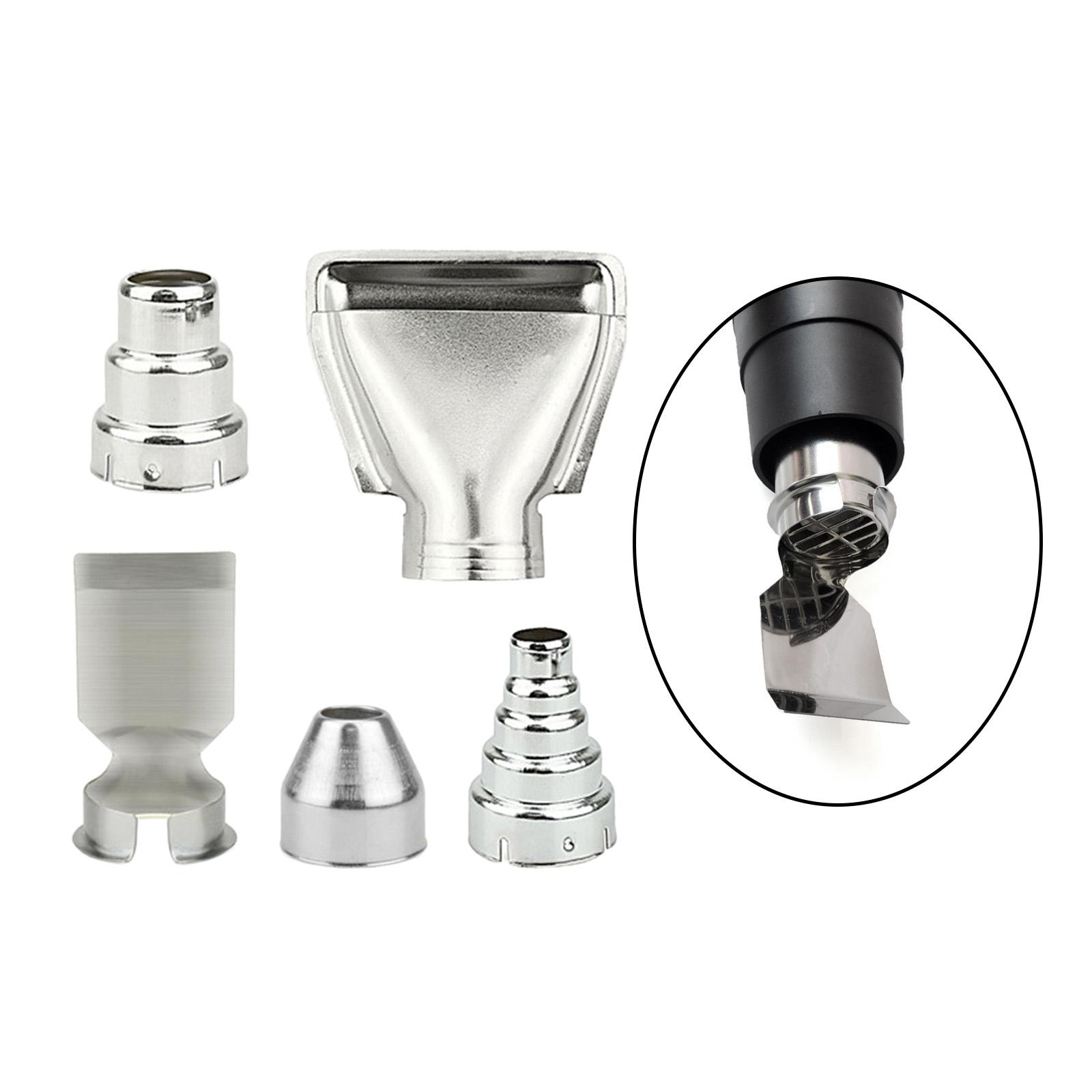 5 Pieces Heat Gun Nozzles Kit Heat Gun Accessories Replacement Repair Tools Welding Nozzles 35mm Stainless Steel for Hot Air Gun
