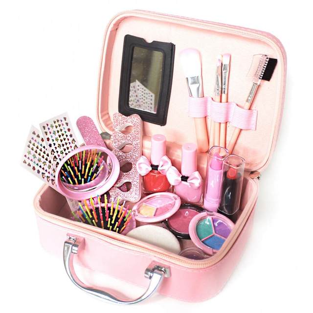 Kids Pretend Play Makeup Set Fake Make Up Kit with Cosmetic Bag for Little  Girls Birthday Gift Children's Play Cosmetics Toys - AliExpress