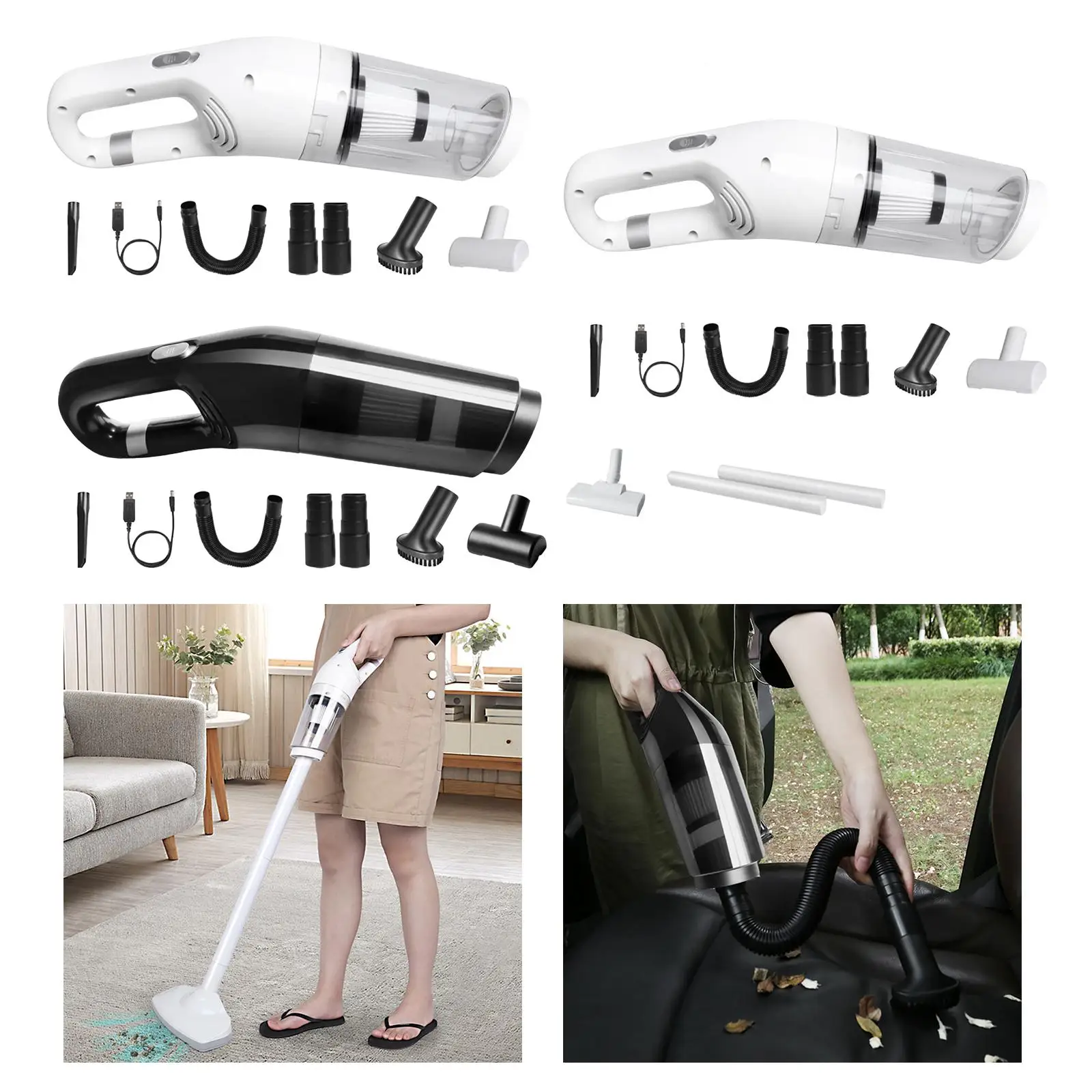 Cordless Car Vacuum Cleaner with Large Dust Cup for Household Keyboard Sofa