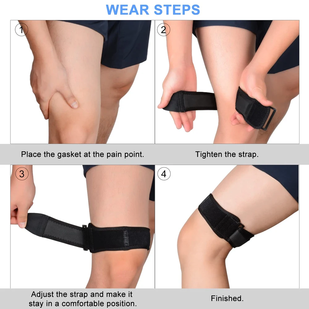 1-teiliges IT-Band-Gurt, Iliotibial-Band-Kompressionsbandage, Unterstützung bei Knieschmerzen im Nacken-, Oberschenkel- und ITB-Syndrom, Laufen und Übung – Detail 11