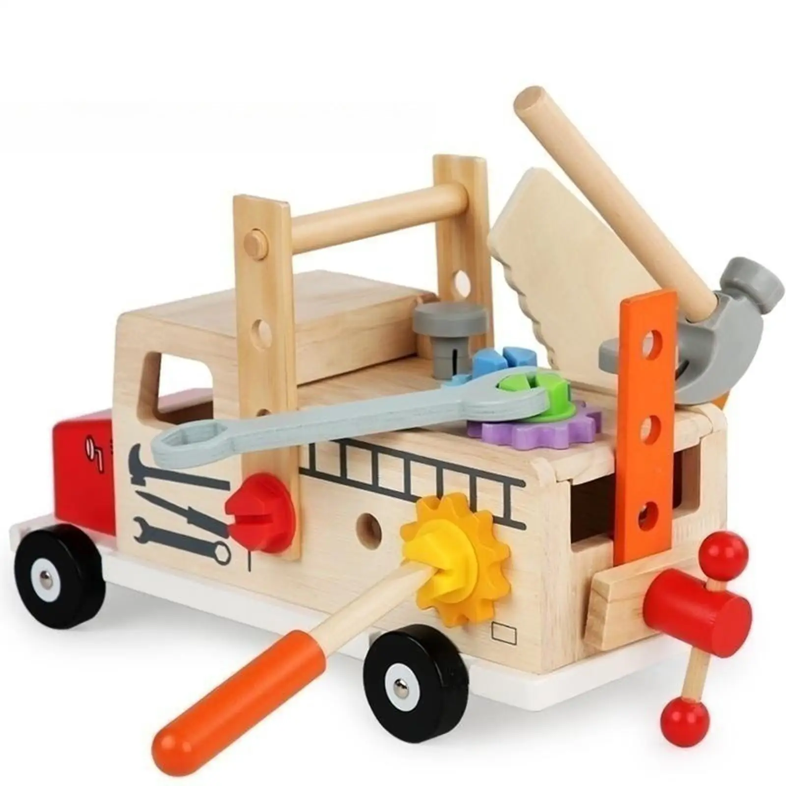Wood Kids Tool Set Stem Construction Toy Tool Set for Toddlers for 3 4 5 6 Years Old Kids Boys Girls Children Xmas Present