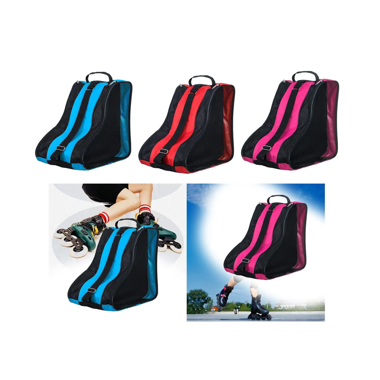 Roller Skate Bag Women Men Accessories Skating Shoes Storage Bag Ice Skate Bag for Figure Skates Inline Skates Ice Hockey Skate