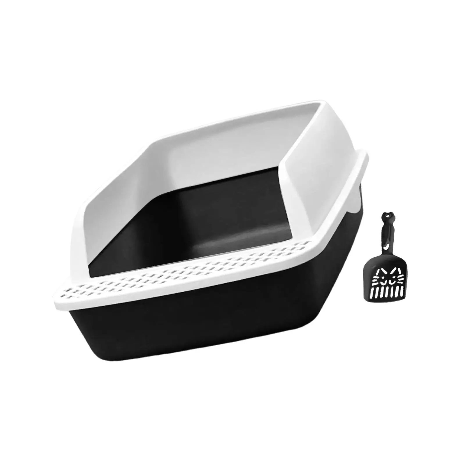 Litter Box with Semi Enclosed Removable Heighten with High Side Cat Toilet