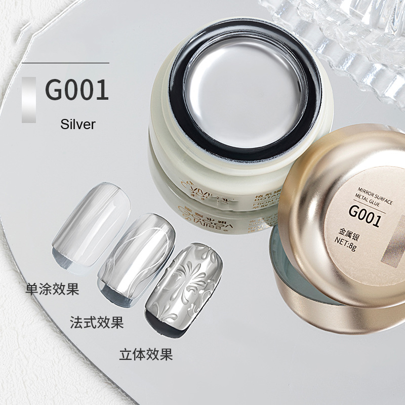 Best of 1 Jar Superbright Metallic Painting Gel Mirror Effect 8ml Silver Gold Nail Polish Gel For Nail Art Drawing Sock Off Metallic Gel Reviews & Tips - Image 2