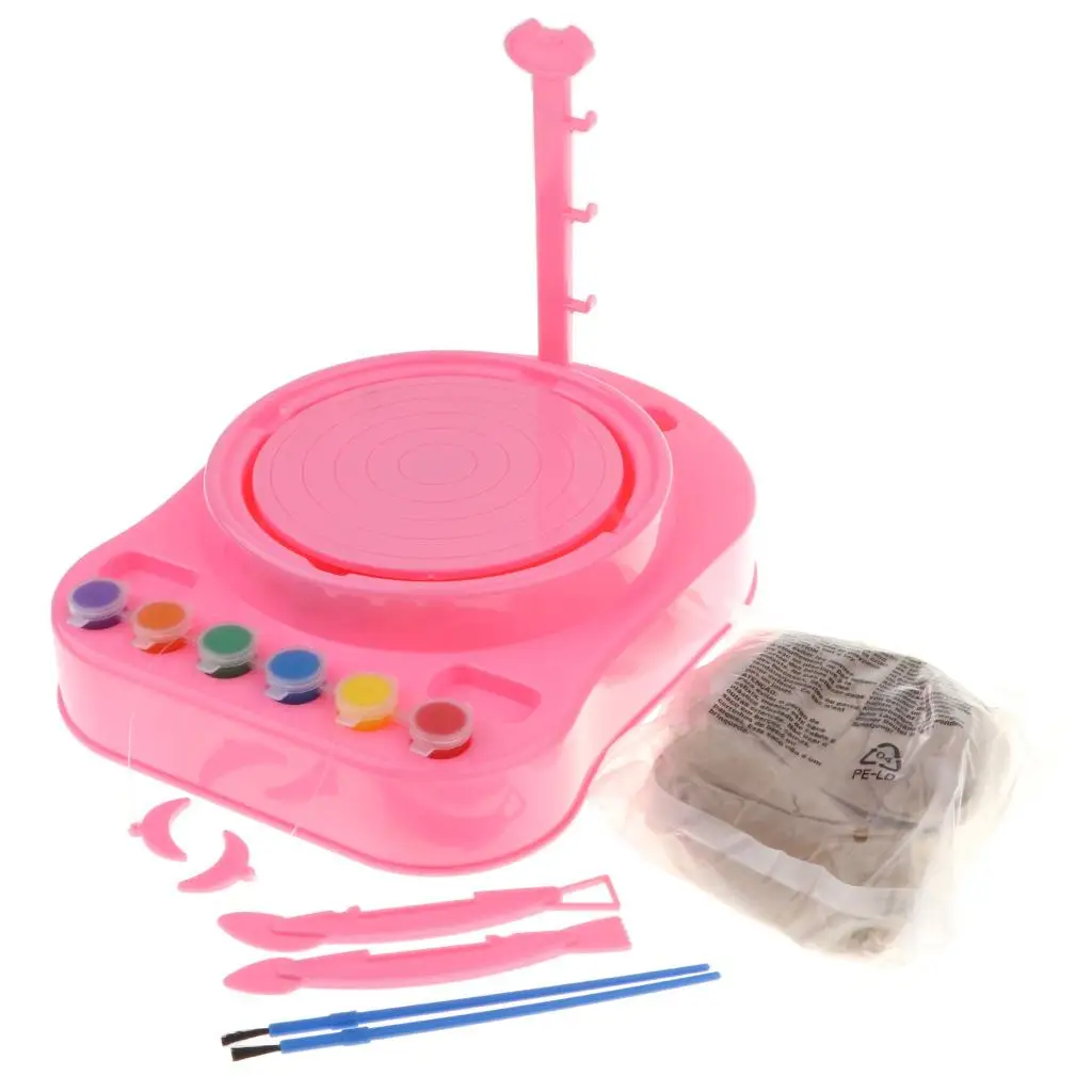 Electronic Pottery Studio Playset Kids Play Clay Art Crafts DIY Toy Red