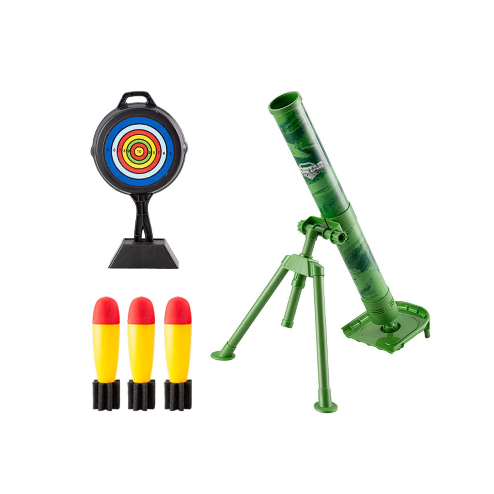 Mortar Launcher Toy Set Interactive Games with 3 Safety Foam Shells Play Game Kits Launch Set Chase Rocket Birthday Present