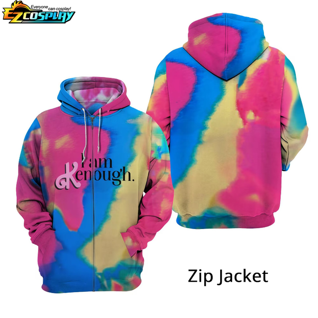 I am Kenough Hooded Hoodie Ken 3D Tie Dye Printing Hoodie
