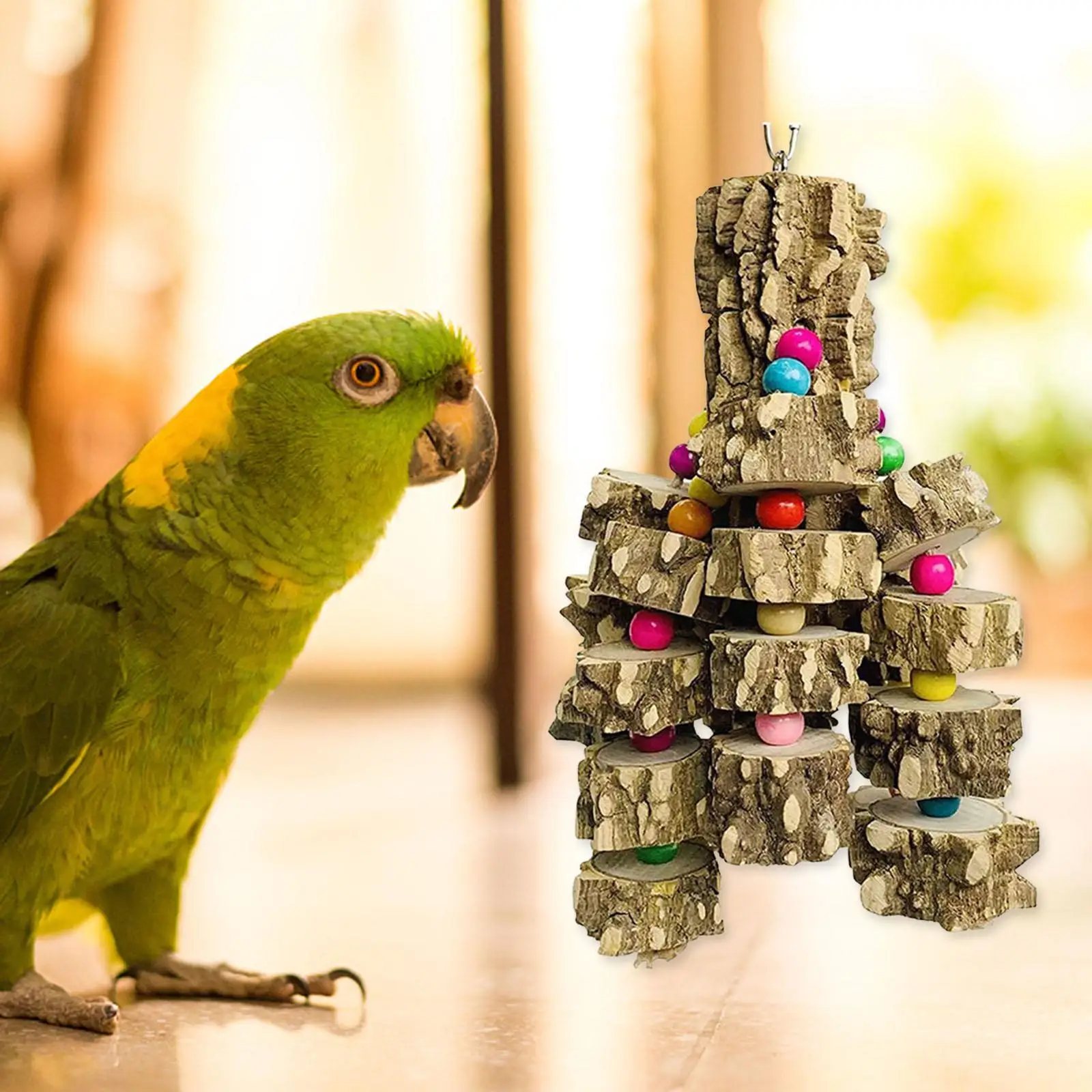 Parrot Toy Shreddable Wooden Variety Blocks  Parakeet Accessory