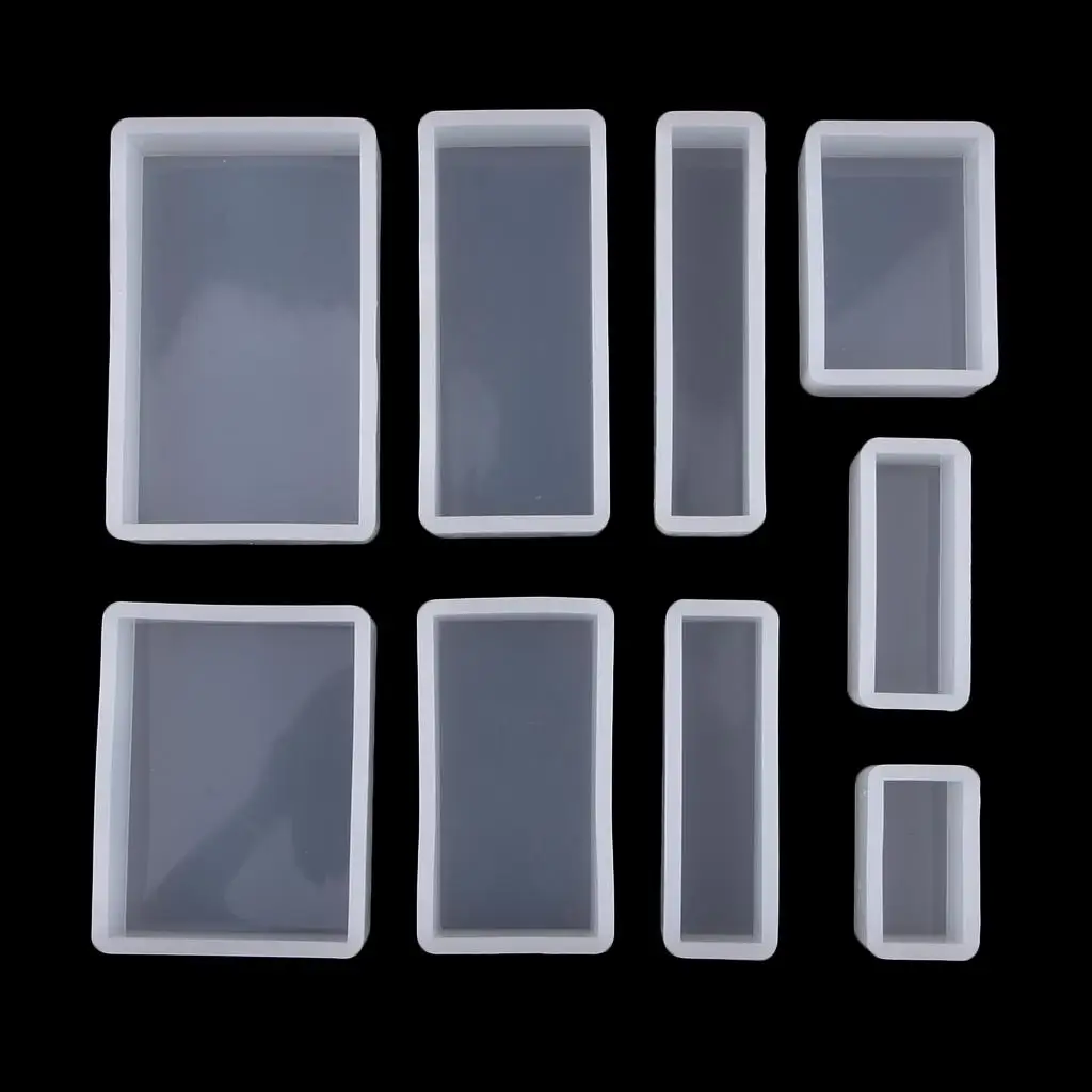 9x Silicone Cake   Rectangle Mould DIY Pendant Jewelry Making Resin Craft
