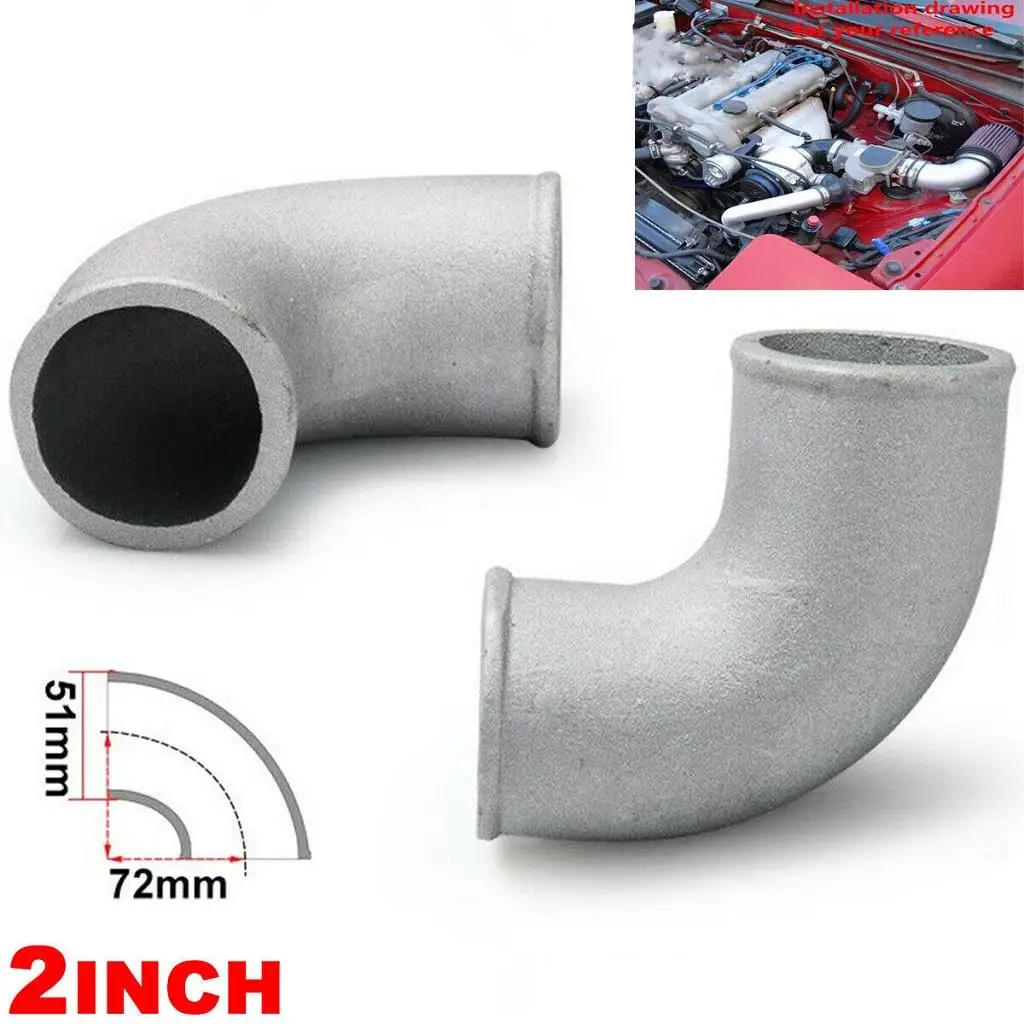 Aluminum 90 Degree Elbow 2.0`` / 51mm Elbow Exhaust Pipe for Vehicle