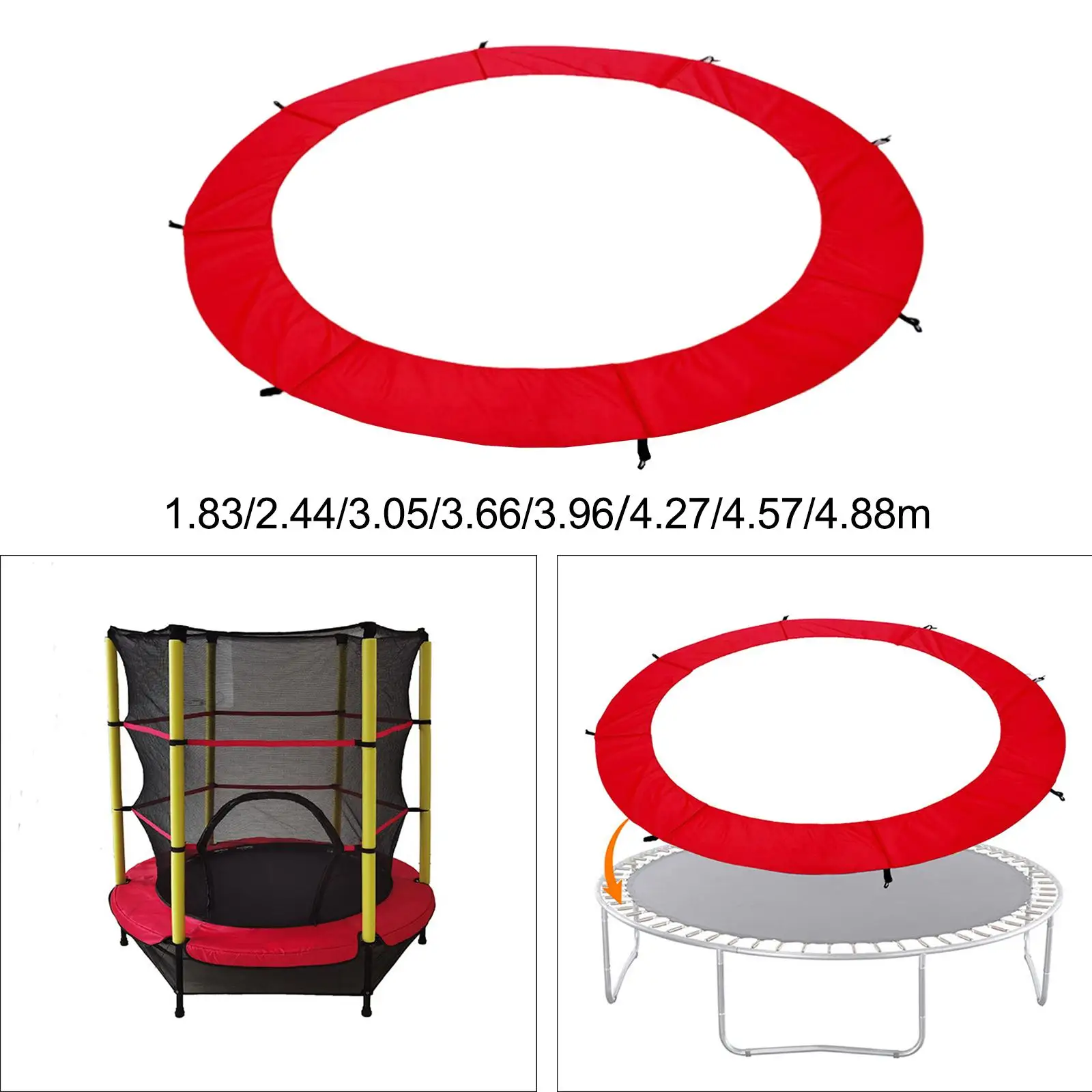 Trampoline Pad Cover Surround Guard Tear Resistant Water Resistant Round Frames Durable Safety Padding 1.2cm Thickness Guard