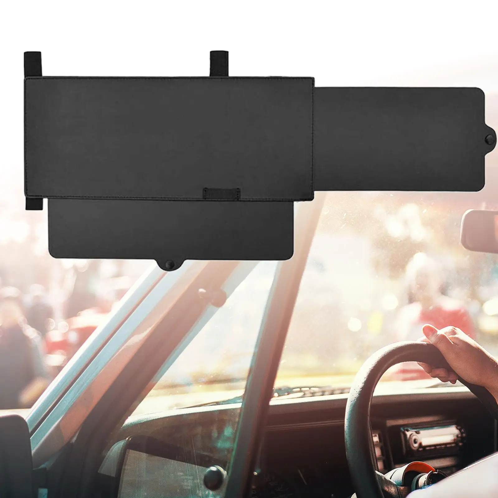 Retractable sun Visor Multifunction Portable Black Universal for Vehicle