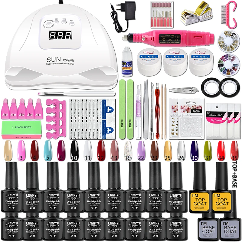 Manicure Set with Acrylic Nail Gel Kit and Electric Nail Drill