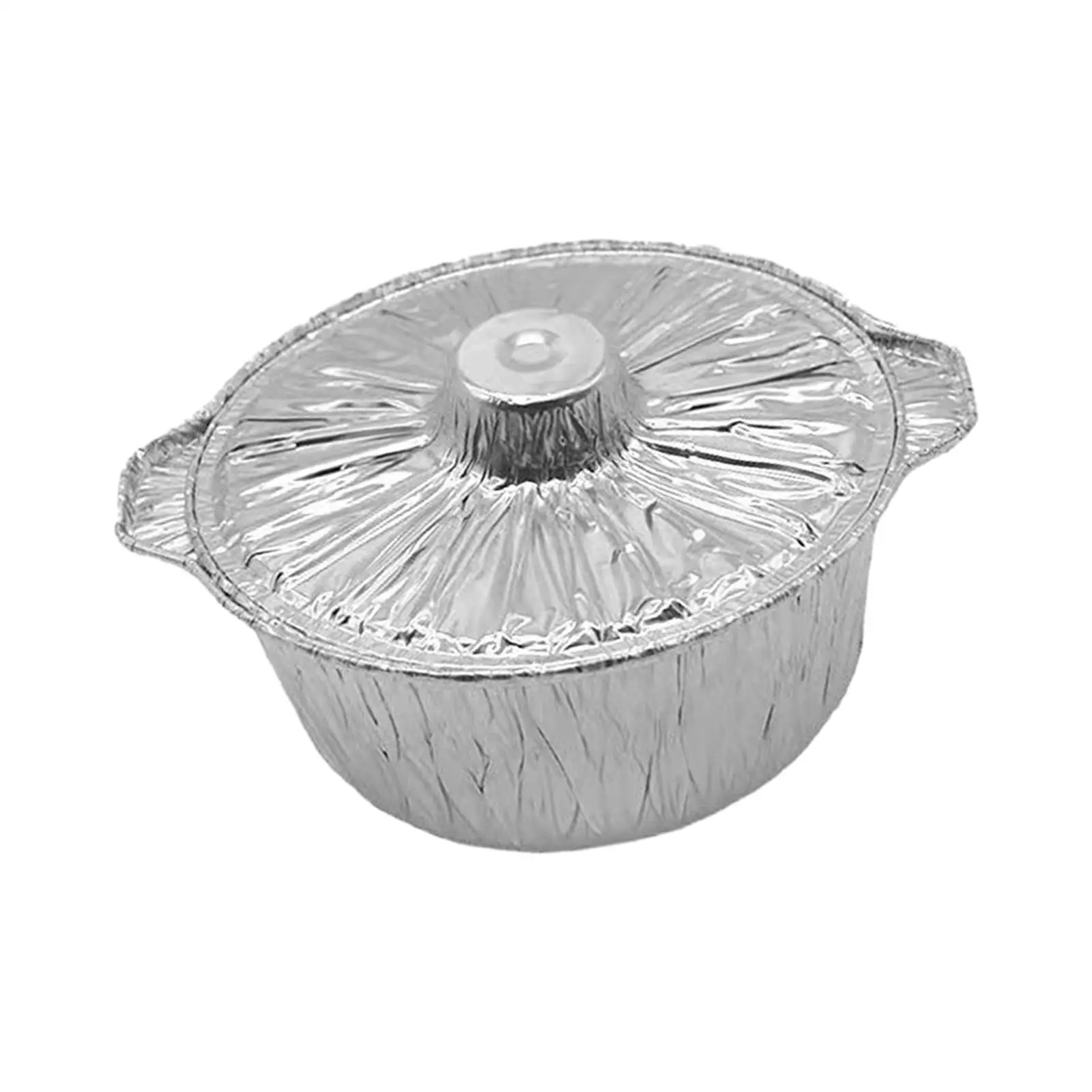 Foil Meat Pot with Lid Stockpot Pie Pan Hotpot Cake Pan Bakeware Cooking Hot Pot for Camping Home Restaurant Vacation Events