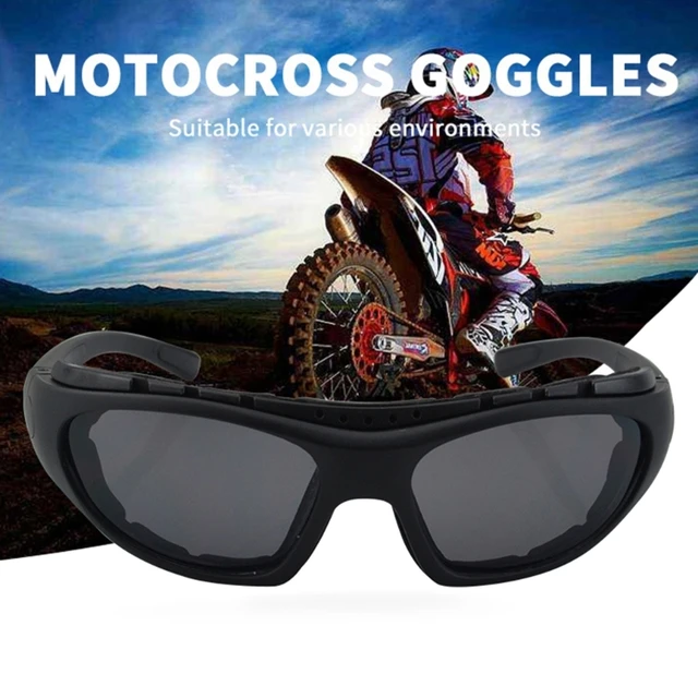 Men Women Wind Impact Resistant Foam Padded Glasses Motorcycle Riding  Sunglasses 