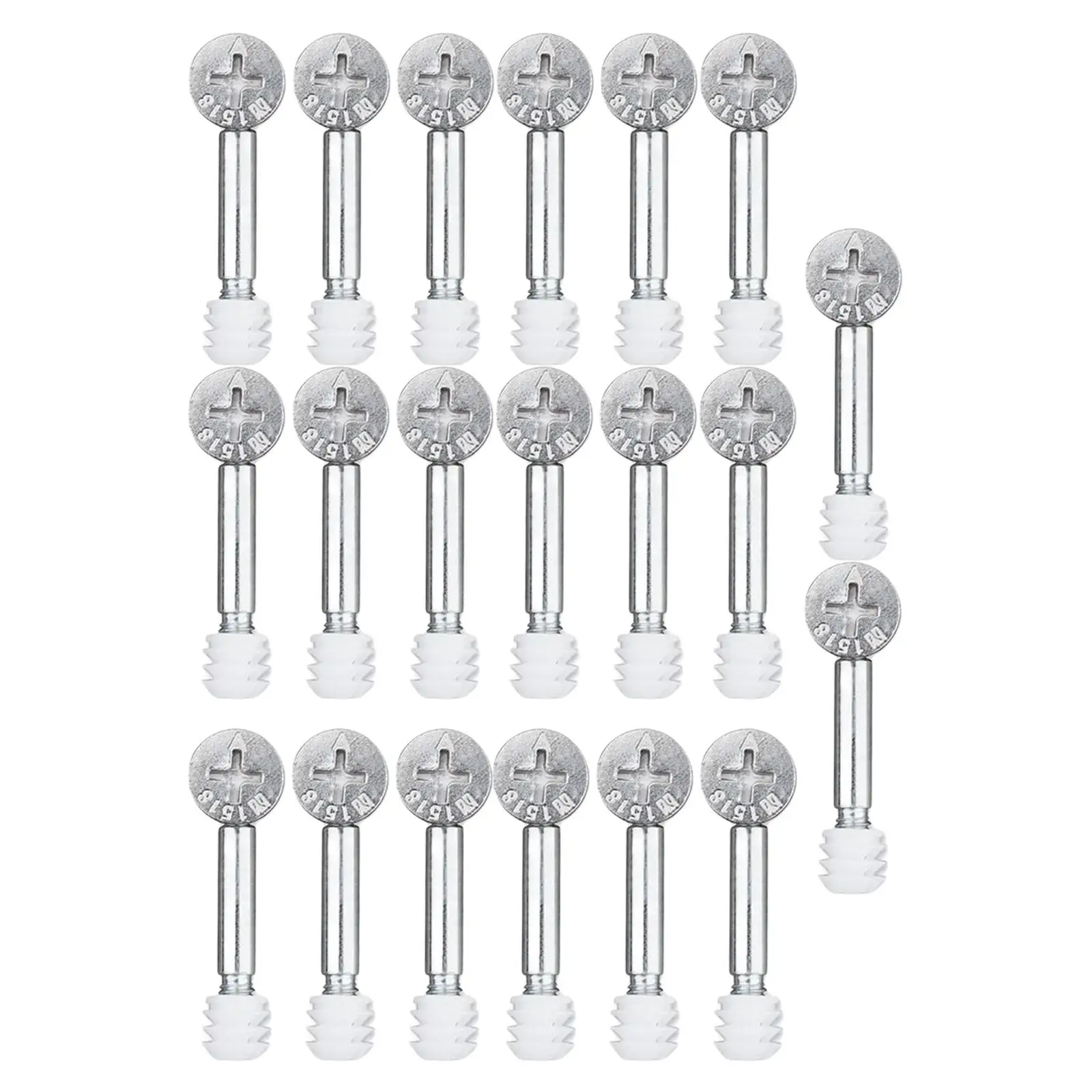 20 Sets Furniture Connecting cam Fitting Pre Inserted Nut 40mm Connecting Rod Dowel for Cabinet Drawer Dresser Bed Wardrobe