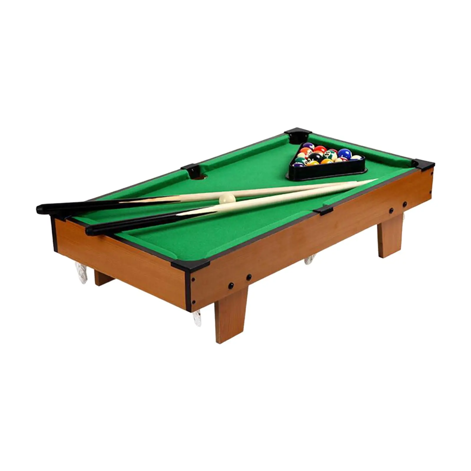 Portable Pool Table Set Leisure Billiard Cues Wood Mini Tabletop Billiards Desktop Snooker for Boys Girls Family Adults Kids