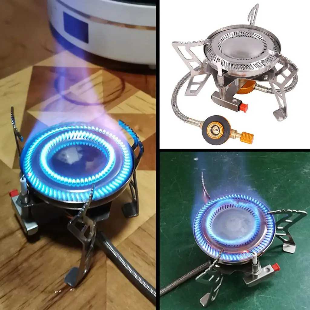 Foldable Camping Gas Stove with Carrying Case Fishing Backpacking Cookware